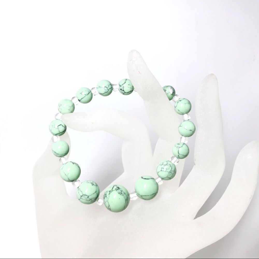 Jade Green Beaded Stretch Bracelet Fashion New